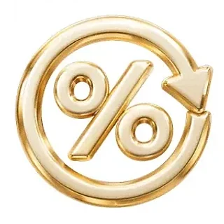 Gold percent symbol — GQbet