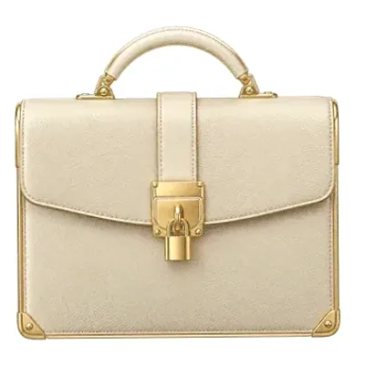 Locked leather briefcase — GQbet